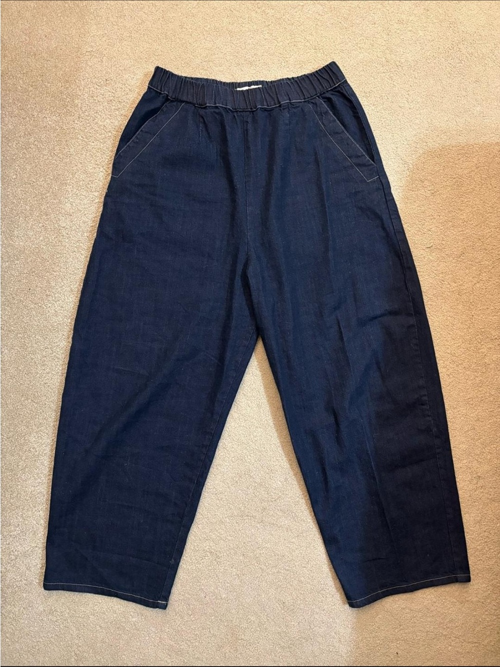 Micaela Greg Dark Indigo Barrel Pants